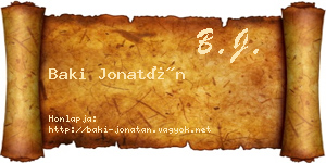 Baki Jonatán névjegykártya